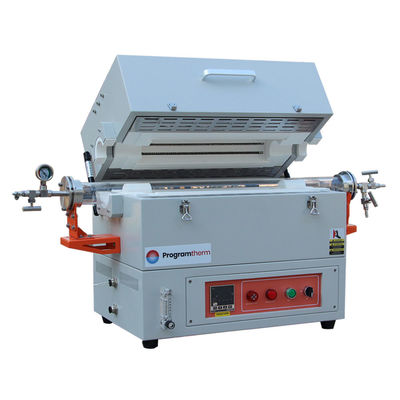 क्वार्ट्ज ट्यूब OD80mm के साथ 1200C वायुमंडल नियंत्रित एकल क्षेत्र ट्यूबलर फर्नेस